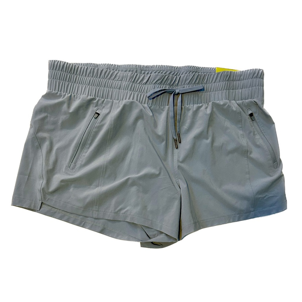 All In Motion Women's Stretch Woven Mid-Rise Shorts 4" Light Blue XXL